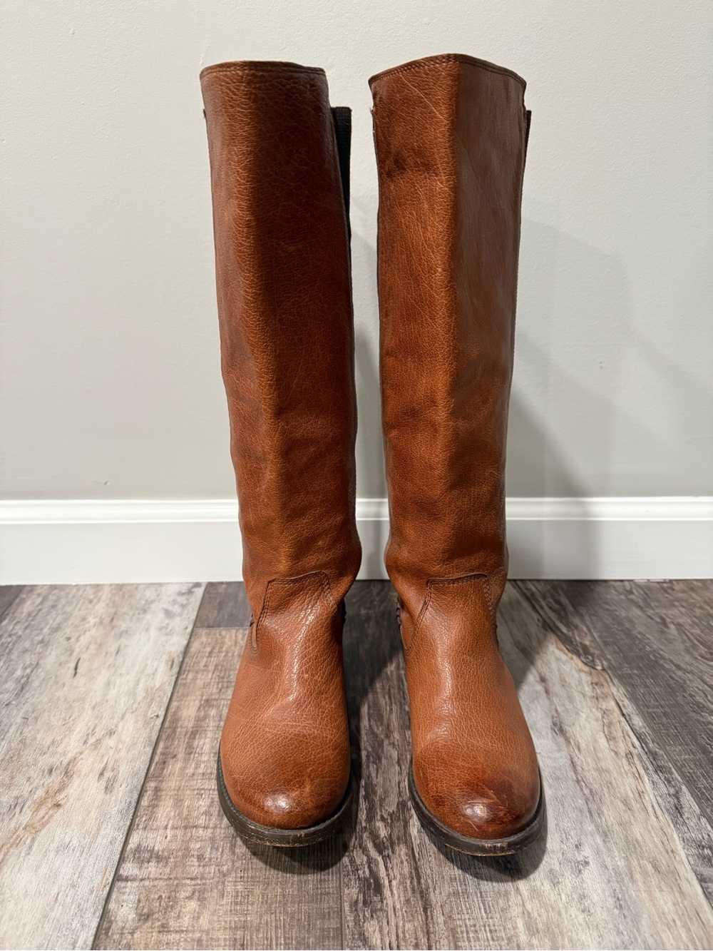 Vintage Frye Women's Knee High Leather Boots in Cognac Brown